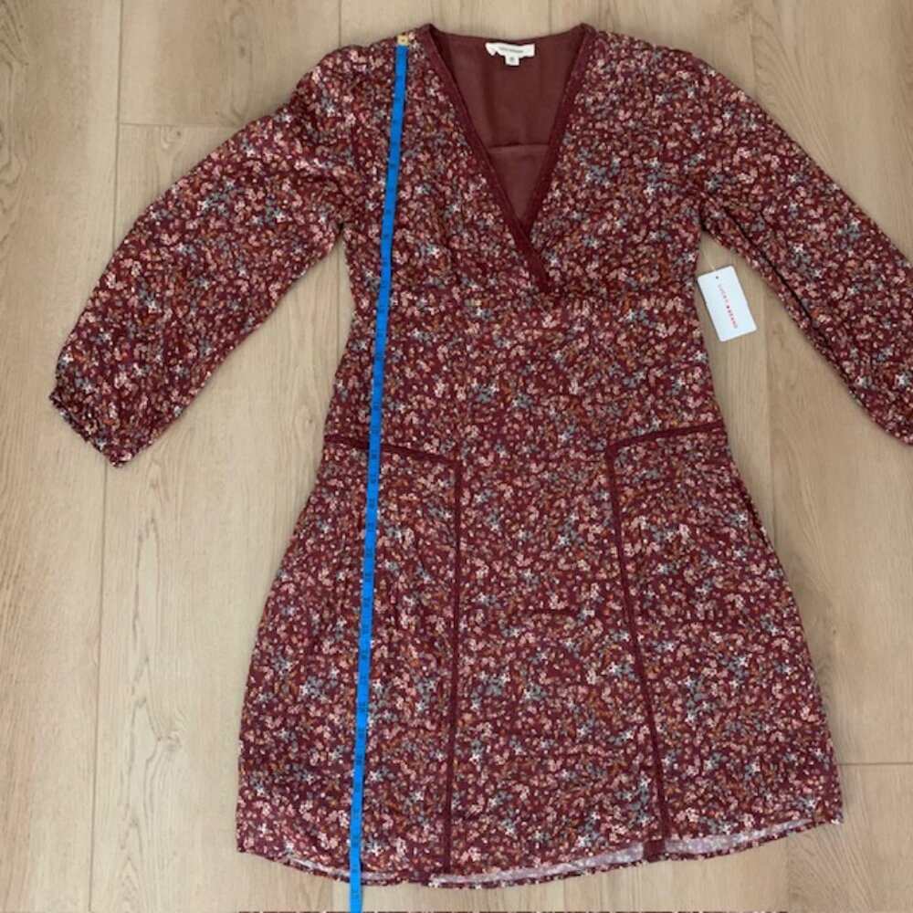 Lucky Brand NWT Floral Mini Dress XS Cottagecore Boho Fall - Picture 5 of 16